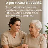 Caut loc de munca ca ingrijitoare persoana varstnica